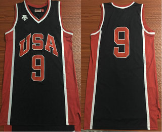 1984 Olympics Team USA #9 Michael Jordan Black AU Throwback Jersey