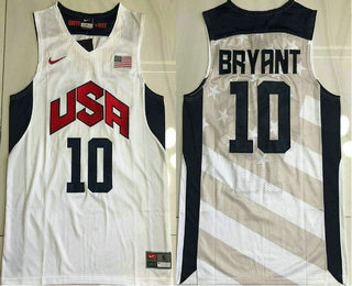 2012 Olympics Team USA #10 Kobe Bryant Revolution 30 AU White Jersey