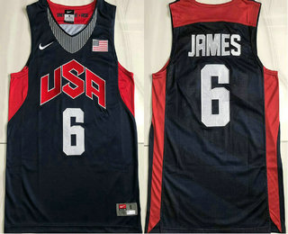 2012 Olympics Team USA #6 LeBron James Revolution 30 AU Blue Jersey