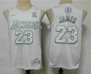 Men's Los Angeles Lakers #23 Lebron James White 2020 MVP Nike Swingman Stitched NBA Jersey