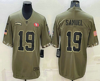 Men's San Francisco 49ers #19 Deebo Samuel Olive 2022 Salute To Service Limited Stitched Jersey