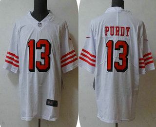 Men's San Francisco 49ers #13 Brock Purdy New White Vapor Untouchable Limited Stitched Football Jersey