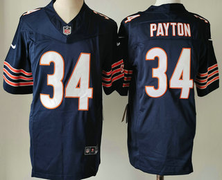 Men's Chicago Bears #34 Walter Payton Navy Blue 2023 FUSE Vapor Untouchable Limited Stitched Jersey