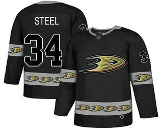 Adidas Ducks #34 Sam Steel Black Authentic Team Logo Fashion Stitched NHL Jersey