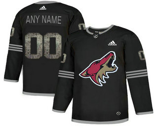 Arizona Coyotes Black Shadow Logo Print Men's Customized Adidas Jersey