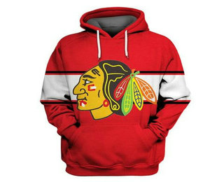 Blackhawks Red All Stitched Hooded Sweatshirt