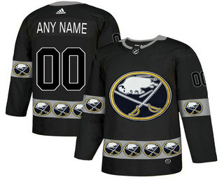 Buffalo Sabres Black Men's Customized Team Logos Fashion Adidas Jersey