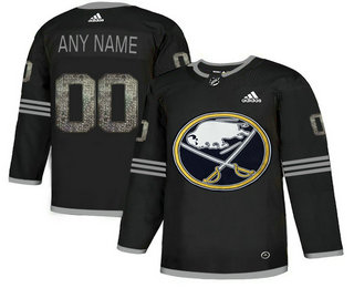 Buffalo Sabres Black Shadow Logo Print Men's Customized Adidas Jersey