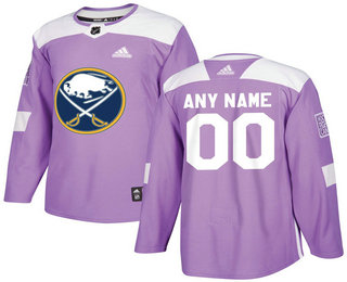 Buffalo Sabres Purple Adidas Hockey Fights Cancer Custom Practice Jersey