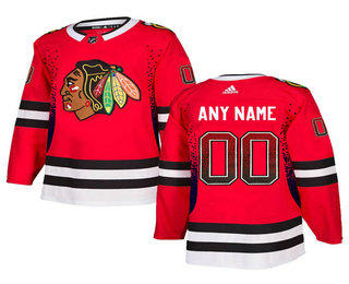 Chicago Blackhawks Red Men's Customized Drift Fashion Adidas Jersey