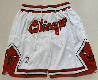 Chicago Bulls 1997-98 White With Chicago AU Throwback Shorts