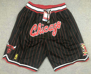 Chicago Bulls Black With Red Pinstripe Throwback 10TH Just Don Swingman Shorts