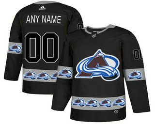 Colorado Avalanche Black Men's Customized Team Logos Fashion Adidas Jersey