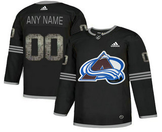 Colorado Avalanche Black Shadow Logo Print Men's Customized Adidas Jersey