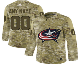 Columbus Blue Jackets Camo Men's Customized Adidas Jersey