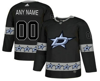 Dallas Stars Black Men's Customized Team Logos Fashion Adidas Jersey