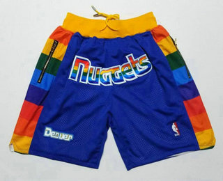 Denver Nuggets Shorts (Blue) JUST DON By Mitchell & Ness