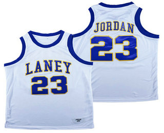 Emsley A. Laney High School #23 Michael Jordan White Swingman High School Basketball Jersey