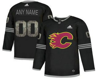 Flames Black Shadow Logo Print Men's Customized Adidas Jersey