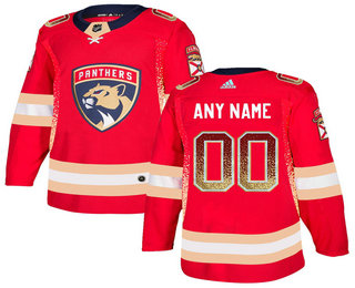 Florida Panthers Red Men's Customized Drift Fashion Adidas Jersey