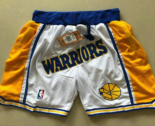 Golden State Warriors 1995-96 White Just Don Shorts Swingman Shorts