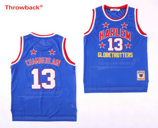 Harlem Globetrotters #13 Wilt Chamberlain Blue Throwback Basketball Jersey