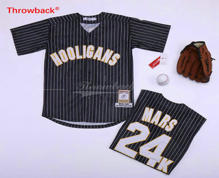 Hooligans #24K Bruno Mars Black Stitched Baseball Jersey