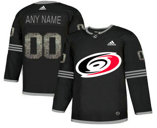 Hurricanes Black Shadow Logo Print Men's Customized Adidas Jersey