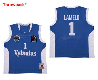 LaMelo Ball #1 Lithuania Vytautas Basketball Stitched Blue Jersey