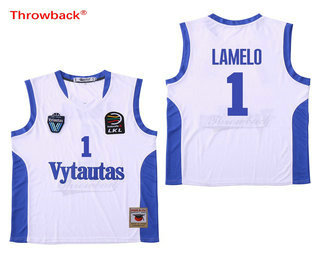 LaMelo Ball #1 Lithuania Vytautas Basketball Stitched White Jersey