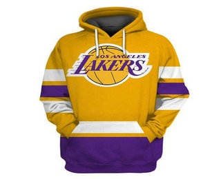 Lakers Gold All Stitched Hooded Sweatshirt