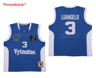 LiAngelo Ball #3 Lithuania Vytautas Basketball Stitched Blue Jersey