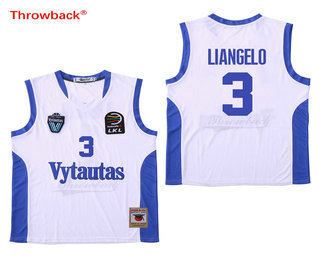 LiAngelo Ball #3 Lithuania Vytautas Basketball Stitched White Jersey