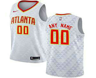 Men's  Atlanta Hawks Nike White Swingman Custom Jersey - Icon Edition