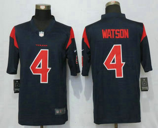 Men's 2017 NFL Draft Houston Texans #4 Deshaun Watson Navy Blue 2016 Color Rush Stitched NFL Nike Limited Jersey