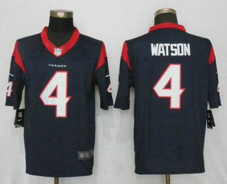 Men's 2017 NFL Draft Houston Texans #4 Deshaun Watson Navy Blue Alternate Stitched NFL Nike Limited Jersey