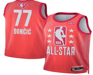 Men's 2022 All-Star #77 Luka Doncic Maroon Stitched Basketball Jersey