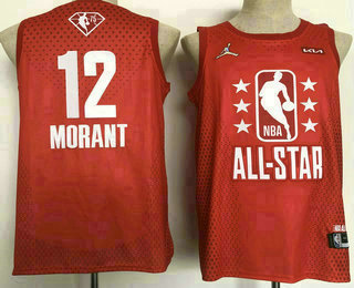 Men's 2022 All-Star Memphis Grizzlies #12 Ja Morant Red Stitched Basketball Jersey
