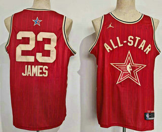 Men's 2024 All Star Los Angeles Lakers #23 LeBron James Crimson Stitched Basketball Jersey