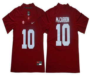 Men's Alabama Crimson Tide #10 A.J. McCarron Vapor Limited Red College Football Stitched NCAA Jersey