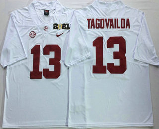 Men's Alabama Crimson Tide #13 Tua Tagovailoa White 2017 Vapor Untouchable Stitched Nike NCAA Jersey