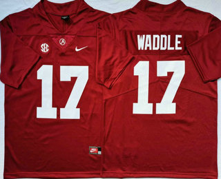 Men's Alabama Crimson Tide #17 Jaylen Waddle Red 2017 Vapor Untouchable Stitched Nike NCAA Jersey