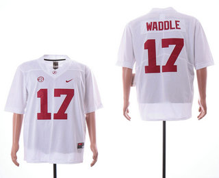 Men's Alabama Crimson Tide #17 Jaylen Waddle White 2017 Vapor Untouchable Stitched Nike NCAA Jersey