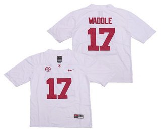 Men's Alabama Crimson Tide #17 Jaylen Waddle White 2017 Vapor Untouchable Stitched Nike NCAA Jersey