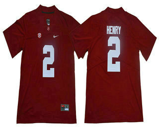 Men's Alabama Crimson Tide #2 Derrick Henry Red 2017 Vapor Untouchable Stitched Nike NCAA Jersey