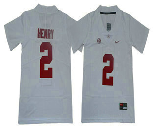 Men's Alabama Crimson Tide #2 Derrick Henry White 2017 Vapor Untouchable Stitched Nike NCAA Jersey