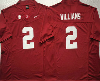 Men's Alabama Crimson Tide #2 Ryan Williams Red FUSE College Stitched Jersey