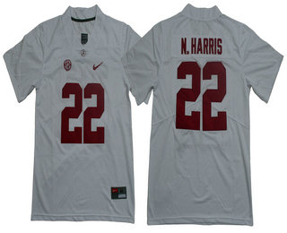 Men's Alabama Crimson Tide #22 Najee Harris Vapor Limited White College Football Stitched NCAA Jersey