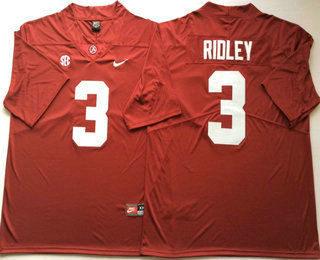 Men's Alabama Crimson Tide #3 Calvin Ridley Red 2017 Vapor Untouchable Stitched Nike NCAA Jersey