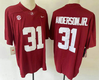 Men's Alabama Crimson Tide #31 Will Anderson Jr Limited Red College Football Jersey